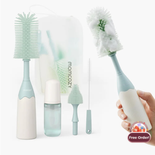 Momcozy Innovative Push-Press Design Bottle Brush Kit