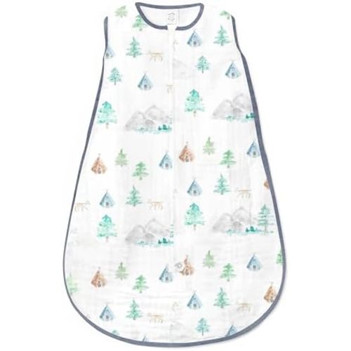 SwaddleDesigns Muslin zzZipMe Sleeping Sack, for Baby Boy and Girl, Wearable Blanket with 2-Way Zipper