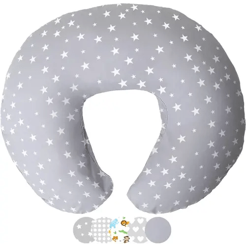 Niimo Nursing Pillow - 100% Cotton Breastfeeding Pillow Cover, Ergonomic Nursing Pillows for Breastfeeding, Machine-Washable Baby Pillow, Breastfeeding Pillows & Breastfeeding Essentials