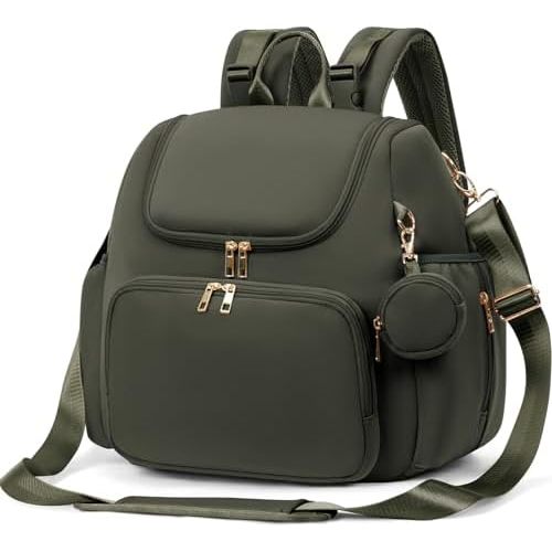 CEI-CEI Neoprene Diaper Bag Backpack Stylish Baby Maternity Bags Travel Tote for Mom with Insulated Pockets, Changing Pad, Stowable Shoulder Strap