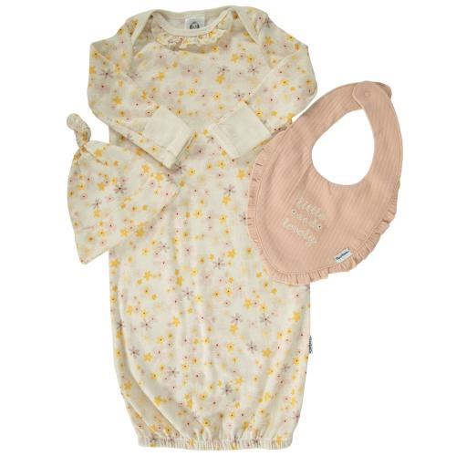 Gerber Wildflower Gown, Cap &amp; Bib Set
