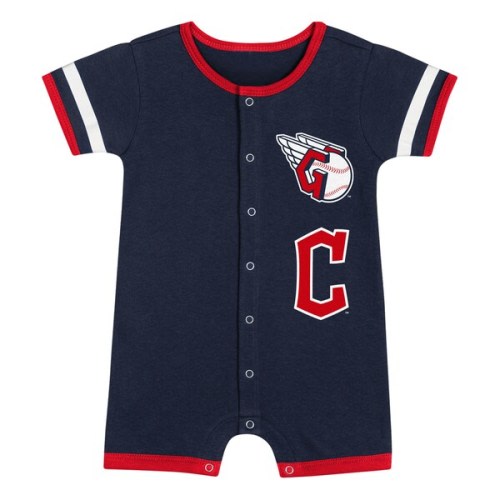 Newborn Cleveland Guardians Navy Double Hit Coveralls