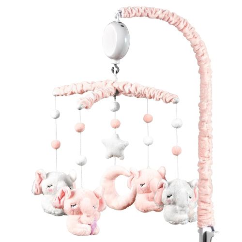 Baby Crib Mobile - Elephant Mobile for Boys Girls with 25 Inches Mobile Arm and 35 Lullabies Musical Box, 3 Modes Digital, Volume Control, Essential Gift for Infant Bedroom Hanging Decor