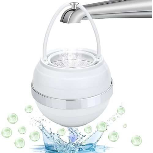 Bath Ball Filter-Bathtub Water Filter Removes Hundreds of Contaminants for Softer, Smoother Skin | 2,500 Gallons of Filtration | BPA Free
