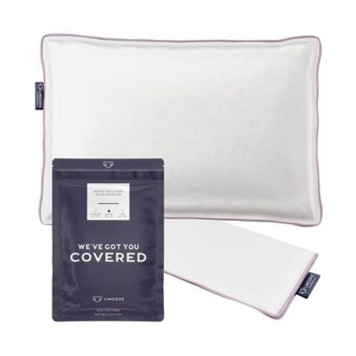 Lincove 100% Cotton Sateen Pillow Protector - 13"x18", 2 Pk (Ideal for Toddler or Travel Pillows)