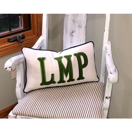 Monogram Pillow-Monogram Appliqué Pillow Cover-Personalized Pillow-Monogram Pillow-Appliqué Pillow-Embroidered Pillow-Large Monogram Pillow