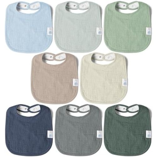 lulumoon Muslin Baby Bibs 100% Cotton Baby Bandana Drool Bibs for Teething and Drooling