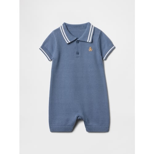 Baby Polo Sweater Romper