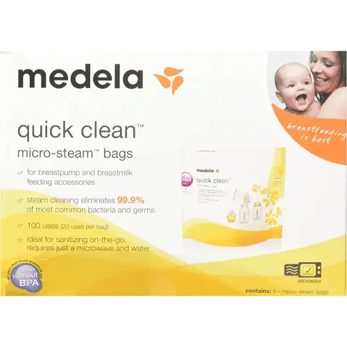 Medela Quick Clean Micro-Steam Bags, 2 Packs of 5 bags