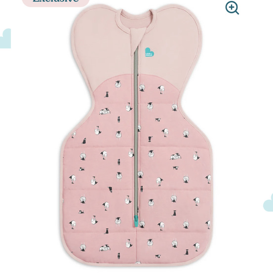 Swaddle Up™ 2.5 TOG Organic Cotton/Merino Wool Rose Lamb's Best Friend
