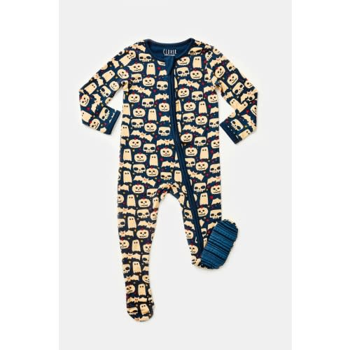 Clover Baby & Kids Halloween Skeletons Footie | Sleep And Play | Newborn - 18M