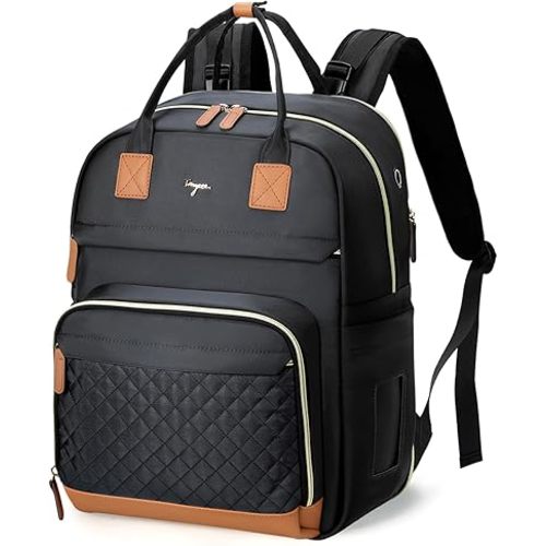 Diaper Bag Backpack - Extra Large Diaper Bag for 2 Kids Twin, Travel Baby Bags for Mom Dad 25-37L Expandable with Changing Pad Earphone Hole, Solid Black