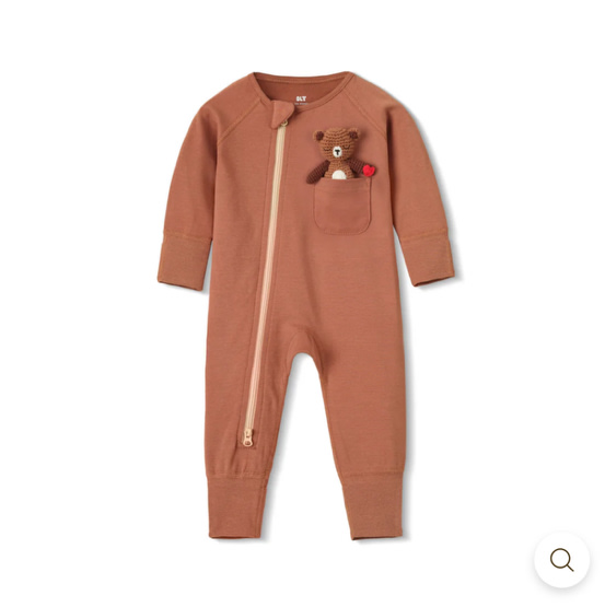 Organic Chestnut Zip Romper | Baby Sleeper | Our Little Treasures