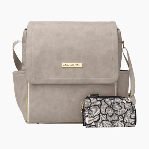 Petunia Pickle Bottom Boxy Diaper Bag Backpack - Grey Matte Leatherette