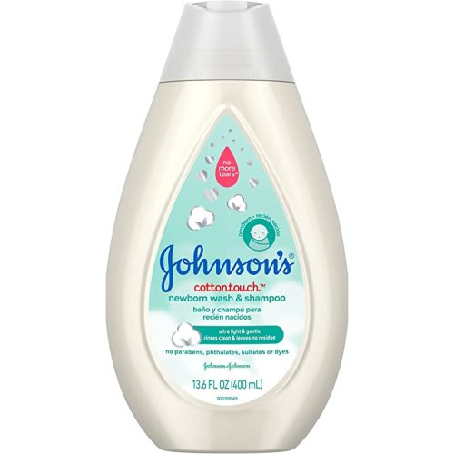 Amazon.com: Johnson's Baby CottonTouch Newborn Body Wash & Shampoo, Gentle & Tear-Free, Made with Real Cotton, Gently Washes Away Dirt & Germs, Sulfate- & Paraben-Free for Sensitive Skin, 13.6 Fl Oz : Baby
