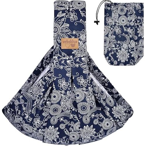 Baby Sling Carrier Newborn, Adjustable Easy Wearing Baby Nursing Warp Sling, New Mom Dad Soft Cotton Baby Front Holder Carrier for Infant Toddler Life Travel Essential Gifts (Dark Blue)