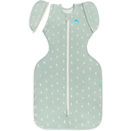 Love to Dream Swaddle Up Transition Bag Original, Arms Up Position, Light and Ultra Breathable Cotton - Sleep Bag - 1.0 TOG - (20-24°C) Ideal for Moderate Temps (Moon Olive, Medium, 6–8.5kg)
