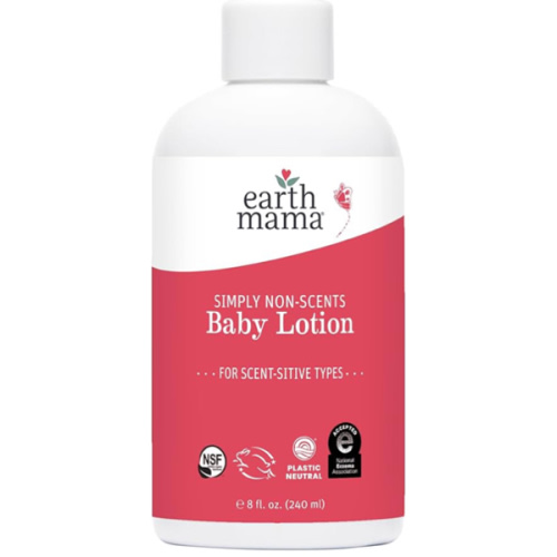 Earth Mama Simply Non-Scents Baby Lotion for Dry Skin, Calendula Cream for Newborn Skin Care, Organic Moisturizer for Children with Aloe Juice, Rooibos, & Shea Butter, Fragrance Free, 8-Fluid Ounce
