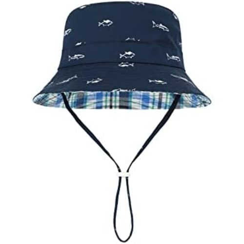 Baby Sun Hat UPF 50+ Sun Protective Toddler Bucket Hat Summer Kids Beach Hats Wide Brim Outdoor Play Hat for Boys Girls 6-12 M