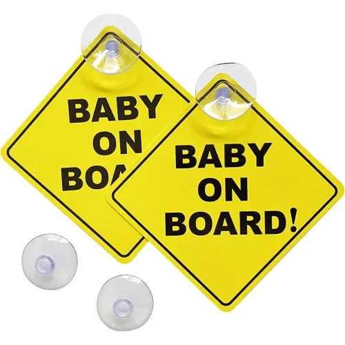 Baby on Board Sticker for Cars 2PCS , Baby On Board Warning Signs with Suction Cups , Durable and Strong Without Residue