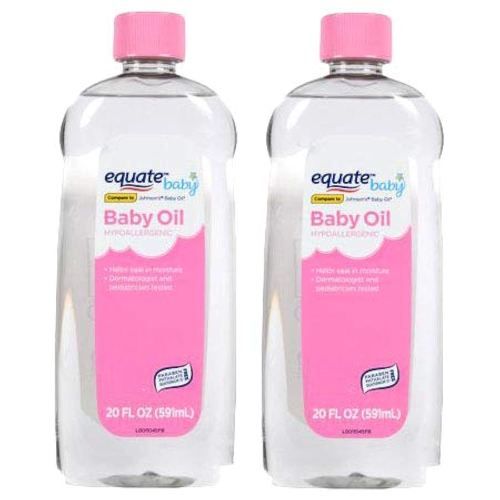 Equate Baby Hypoallergenic Baby Oil, 20 Oz (Pack of 2)