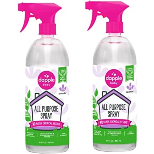 Dapple Baby All Purpose Cleaning Spray, Plant-Based, Hypoallergenic, 1 Pump Included, Lavender, 30 Ounce (Pack of 2)
