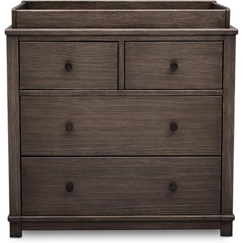 Simmons Kids Monterey 4-Drawer Dresser with Changing Top and Interlocking Drawers, Rustic Grey