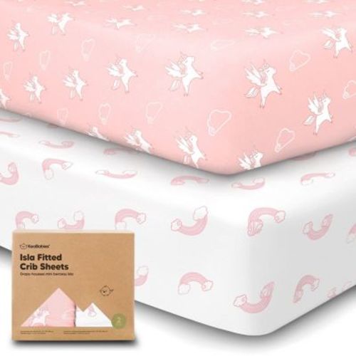 KeaBabies 2pk Isla Fitted Crib Sheets for Boys, Girls, Baby Crib Sheet, Fits Standard Nursery Crib Mattresses (Dreamland)
