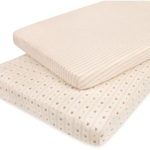 Ely's & Co. Baby Fitted Pack N Play - Mini Crib Sheet 100% Combed Jersey Cotton Pink For Baby Girl 2 Pack