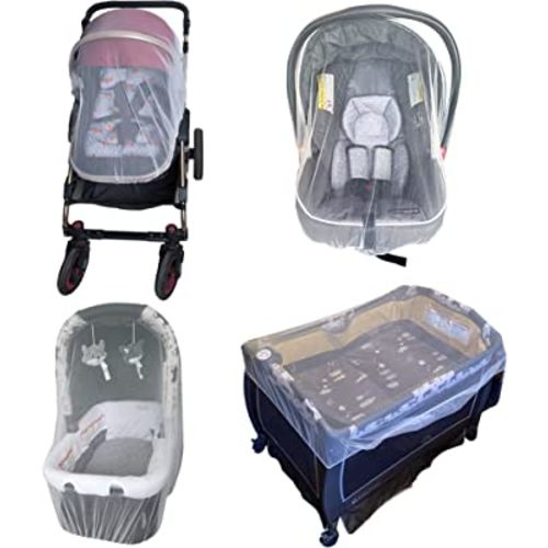 Enovoe Mosquito Net for Stroller - Durable Baby Stroller Mosquito Net - Perfect Bug Net for Strollers, Bassinets, Cradles, Playards, Pack N Plays and Portable Mini Crib (White)