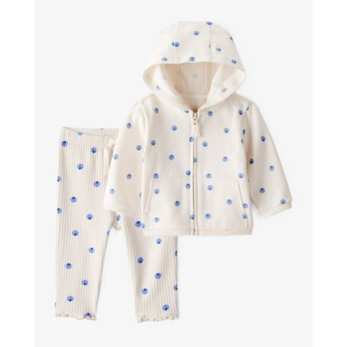 Baby Girl 2-Piece DayDream Fleece Blueberry Hoodie & Pull-On Pants Set - Ivory - Carter's | Carter's