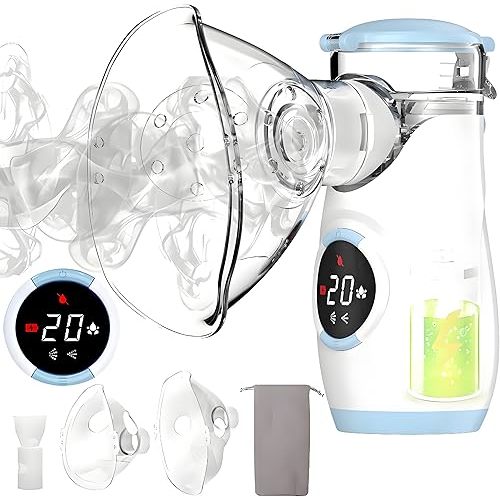 Misty Nebulizer, Portable Nebulizer with Intuitive LED Interface and Auto-Cleaning, Handheld Nebulizer for Adults Kids