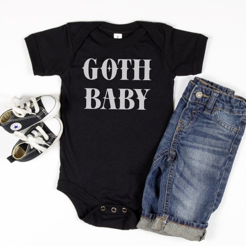 Goth Baby Baby Bodysuit, Bat Infant Bodysuit, Goth Baby, Goth Family, Goth Kid