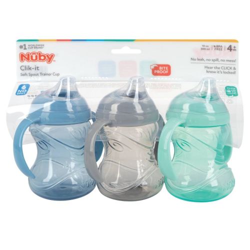 Nuby 3pk Clik-it Handle Cup - Neutral - 8oz