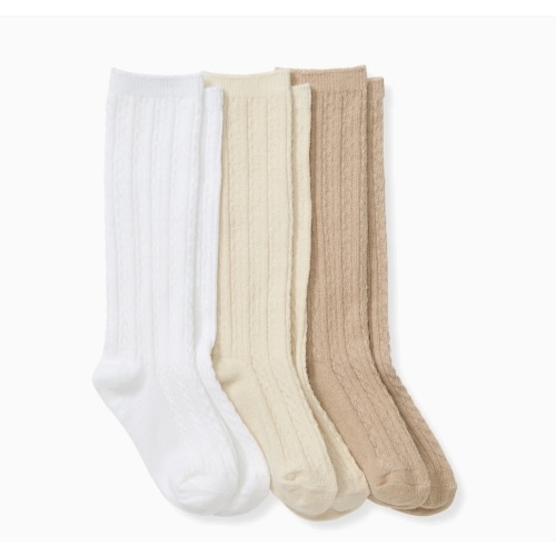 Organic Cotton Cable Knit Knee High Socks 3 Pack – Burt's Bees Baby