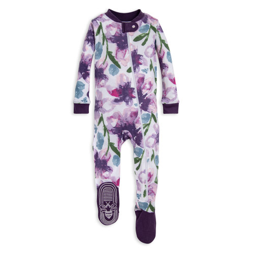 Watercolor Daylily Organic Cotton Snug Fit Footed Sleeper