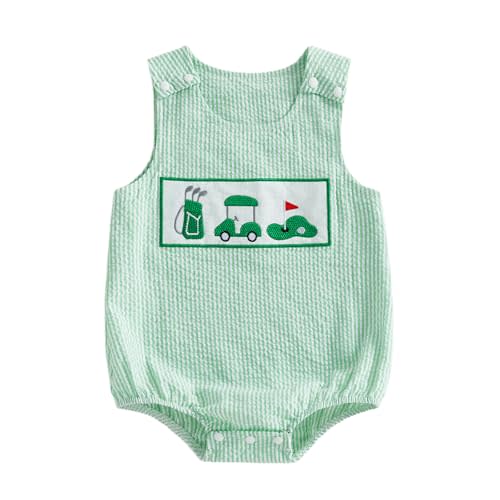 Baby Golf Outfit Summer Clothes Sleeveless Bodysuit Embroidery Tank Romper