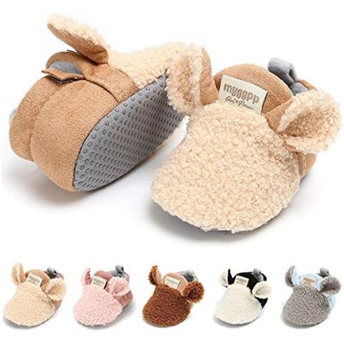 LAFEGEN Baby Booties for Boys Girls with Soft Lining Non Slip Gripper Newborn Infant Slipper Socks Toddler First Walker Crib Shoes 0-18 Months