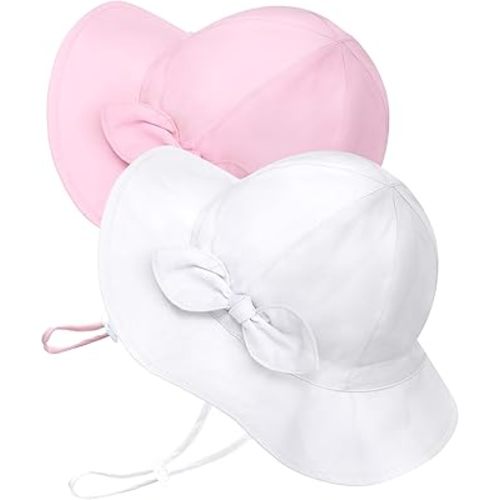 Baby Sun Hat Toddler Girl Beach Hat Adjustable Outdoor Summer Hat UPF 50+ Sun Protection Wide Brim Infant Kids