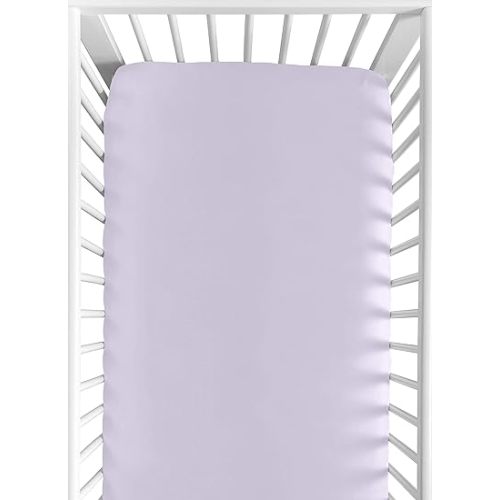 Sweet Jojo Designs Lavender Purple Baby or Toddler Fitted Crib Sheet for Watercolor Floral Collection