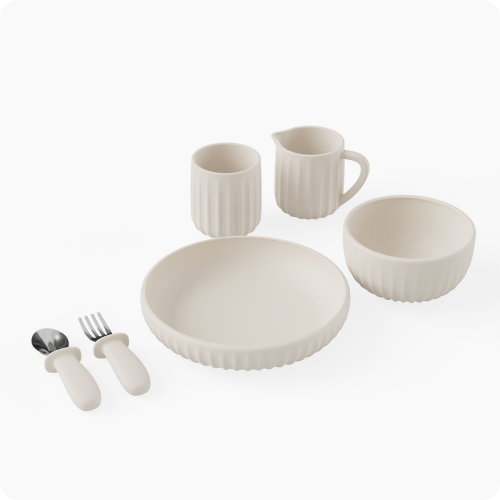 Henley Silicone Dinnerware Set | Feeding Set for Toddlers & Babies | Non-Toxic Platinum Silicone Tableware – LittleKind LLC