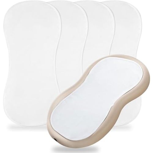 Thicker Changing Pad Liner 4Pack - Waterproof,Compatible with Peanut Shaped Changing Pad Liners are Warm for a Baby's Two-Sided Design,Reusable Pads,Machine Washable-4 Pack