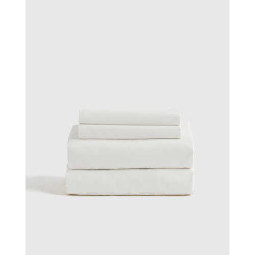 Organic Brushed Cotton Sheet Set in White