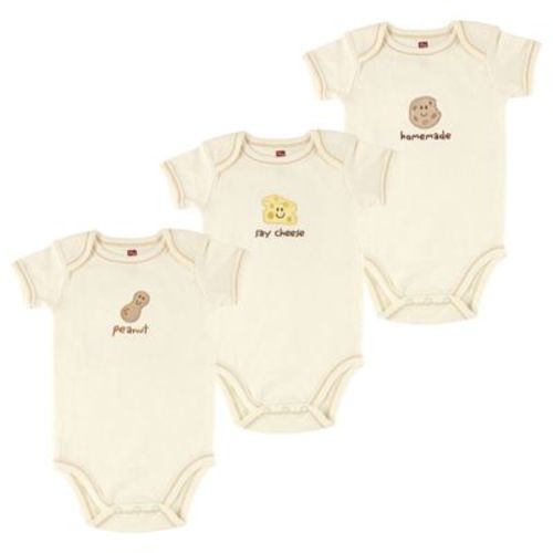 Touched By Nature Organic Cotton Bodysuits 3pk, Peanut, 0-3 Months