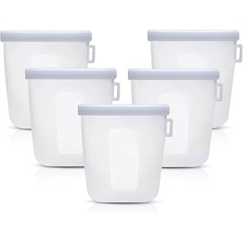 Miss Milky Mama 5pc Reusable Breast Milk Storage Bags Silicone Breastmilk Storage Bags Breastmilk Storage Bag Breast Milk Storage Bags Freezer BPA Free No Leaks