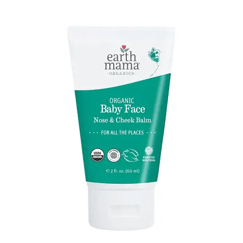 Earth Mama Organic Baby Face Nose & Cheek Balm | Moisturizer with Calendula Oil for Dry Skin Care, Natural Petroleum Jelly Alternative (2-Fluid Ounce)