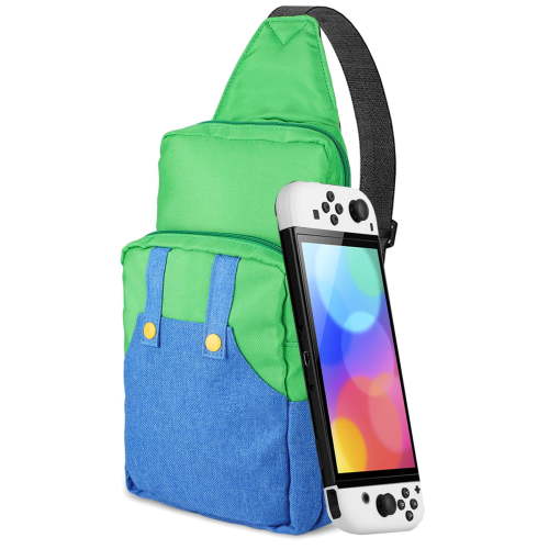 Cute Travel Bag for Nintendo Switch/2/Lite/OLED, Small Sling Portable Waterproof Backpack Carrying Crossbody Shoulder Chest Gaming Bag Case for NS SD Console Dock Joy-Cons Accessories Storage