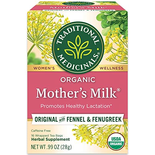 Traditional Medicinals Tea, Organic Mother's Milk, Promotes Healthy Lactation, Breastfeeding Support, Includes Spearmint 16 Tea Bags