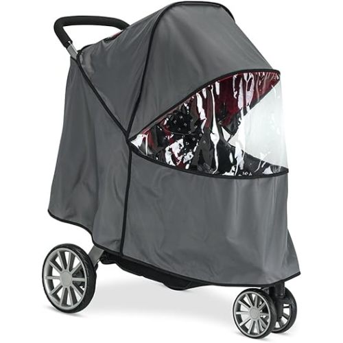 Britax B-Lively Stroller Wind and Rain Cover | Easy Install + Air Ventilation + Storage Pouch Included , Grey , 30x19x34 Inch (Pack of 1)