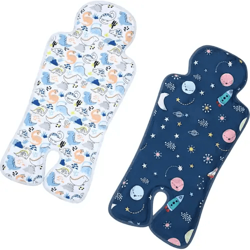 Pinkunn 2 Pcs Gel Car Seat Cooler Pad Summer Chair Ice Cushion Breathable Car Seat Pad Summer Cooler Seat Cushion Multifunctional Ice Mat for Stroller Baby Dining Chair, Safety Seat(Space, Dinosaur)